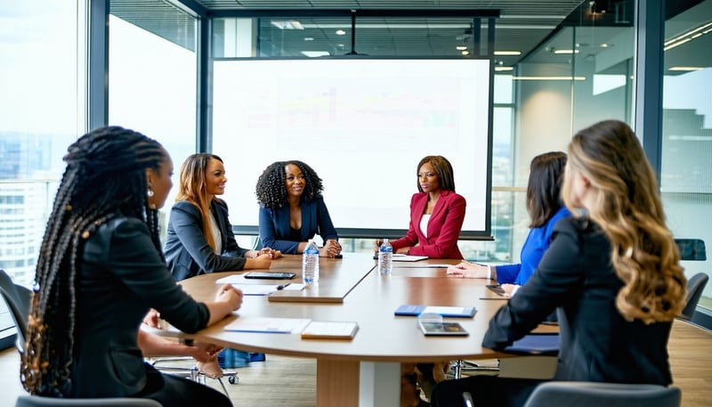 Women leaders collaborating in financial crime prevention